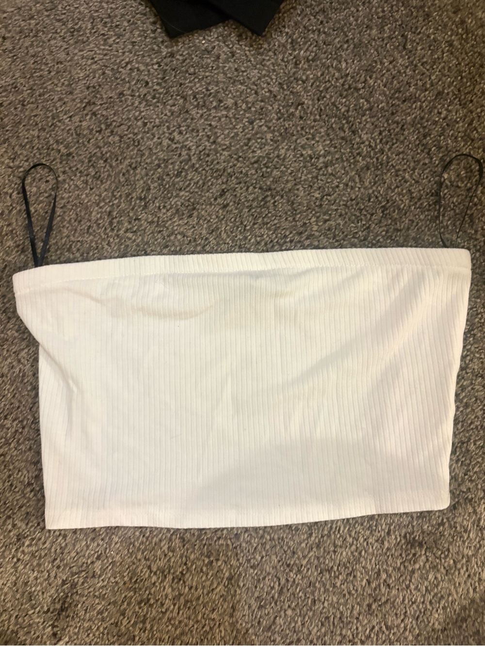 White Ribbed Tube Top - Picture 3 of 3